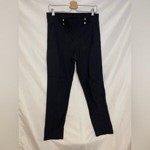Anne Klein Black Trousers with Gold Accents